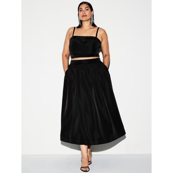 The Occasion Taffeta Cropped Tank Top & High Waisted Midi Skirt Set NWT - Picture 11 of 11